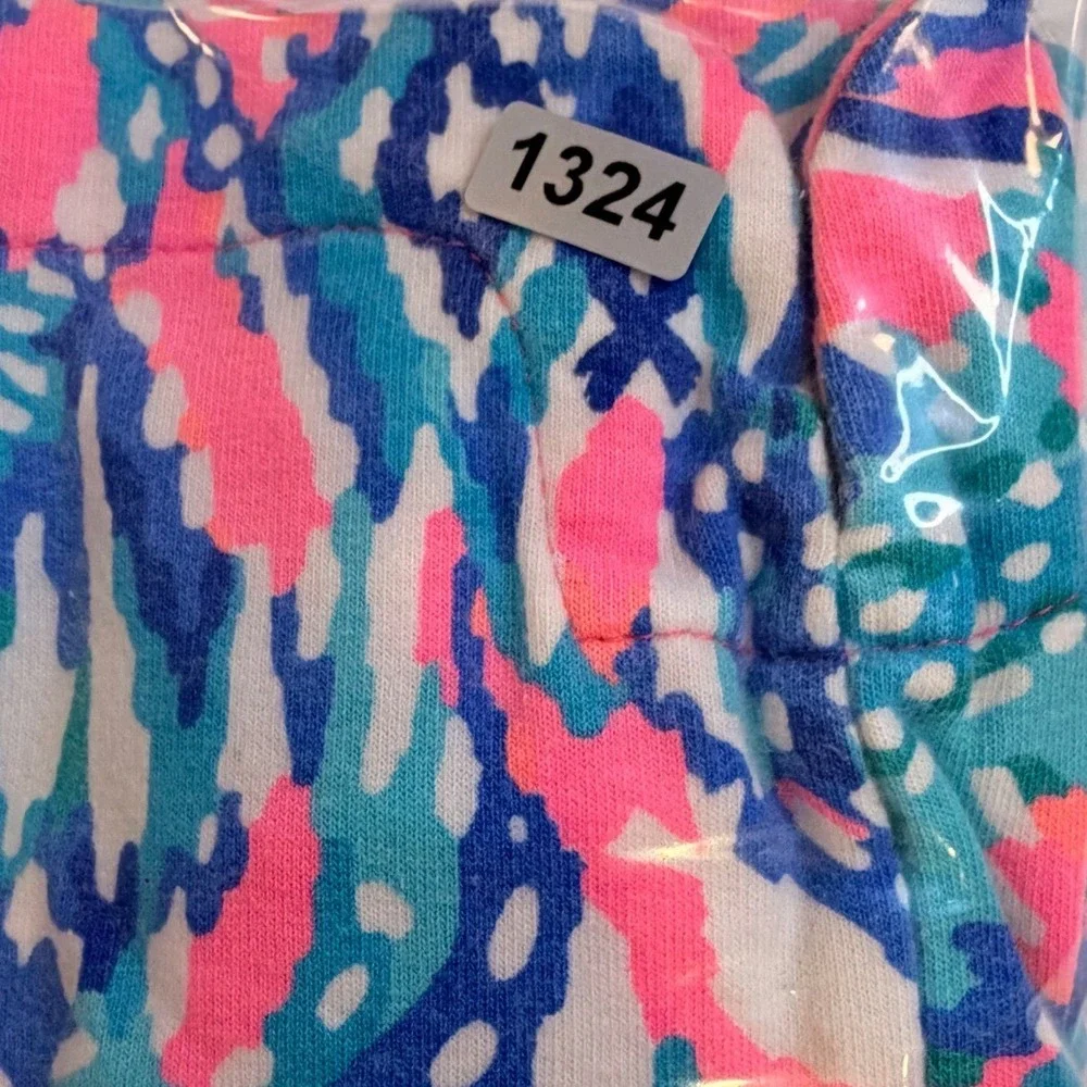 Lilly Pulitzer Buttercup Knit Shorts Pink Blue Abstract Floral Style 23828 Small - Picture 9 of 9